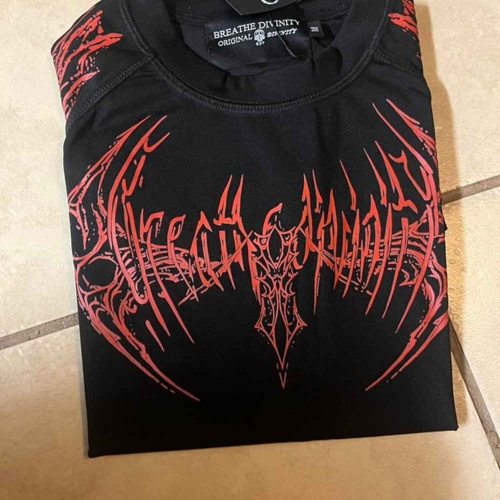 Black and red Breathe Divinity shirt